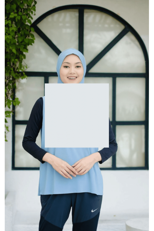 Farina Hijab Outer Dusty Blue